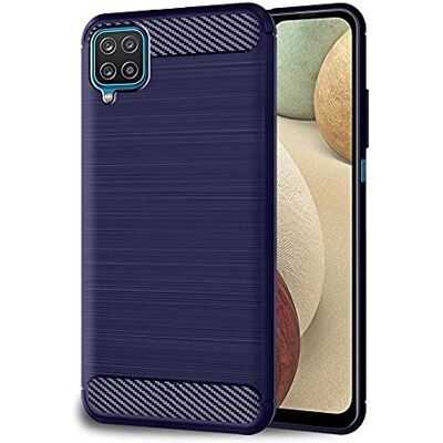 ebestStar Capa para Samsung Galaxy A12 SM-A125F, capa protetora em carbono TPU, anti-choque, azul escuro ebestStar Capa para Samsung Galaxy A12 SM-A125F, capa protetora em carbono TPU, anti-choque, azul escuro
