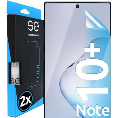 smart engineered 2 x se® Protetor 3D transparente para Samsung Galaxy Note 10 Plus, auto-reparável, compatível com impressões e FaceID, instalação sem bolhas, ultraítido, resistente a choques e arranhões, Matériau TPU smart engineered 2 x se® Protetor 3D transparente para Samsung Galaxy Note 10 Plus, auto-reparável, compatível com impressões e FaceID, instalação sem bolhas, ultraítido, resistente a choques e arranhões, Matériau TPU