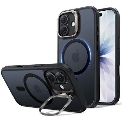 ESR Classic Hybrid capa para iPhone 17 com suporte Flex, preto mate Anti-amarelecimento durável, suporte para câmara, compatível com MagSafe, proteção militar 3X, capa magnética ESR Classic Hybrid capa para iPhone 17 com suporte Flex, preto mate Anti-amarelecimento durável, suporte para câmara, compatível com MagSafe, proteção militar 3X, capa magnética