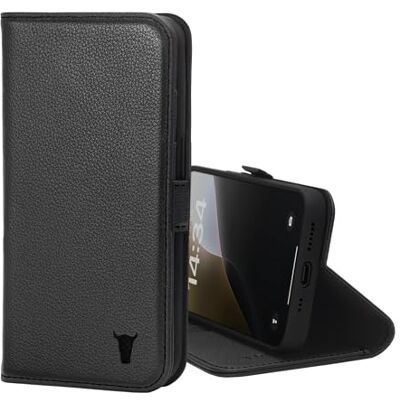 TORRO Capa compatível com iPhone 17e e iPhone 16e (6,1" 2026/2025) capa de pele genuína com suporte e porta-cartões (preto) TORRO Capa compatível com iPhone 17e e iPhone 16e (6,1" 2026/2025) capa de pele genuína com suporte e porta-cartões (preto)