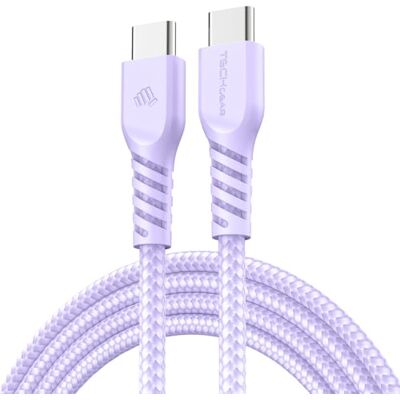 TECHGEAR Cabo carregador USB C a USB C cabo C a C entrançado forte de 60 W carregamento rápido cabo de dados tipo C compatível com iPhone 15, iPad Pro 2022, iPad 10th 22, MacBook Pro, Samsung S24/S23 TECHGEAR Cabo carregador USB C a USB C cabo C a C entrançado forte de 60 W carregamento rápido cabo de dados tipo C compatível com iPhone 15, iPad Pro 2022, iPad 10th 22, MacBook Pro, Samsung S24/S23