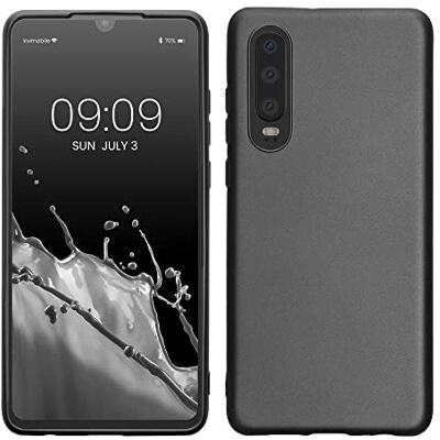 kwmobile Capa para Huawei P30 capa Case TPU e silicone ultrafino, anti-impactos com bordas elevadas, carregamento sem fios adequado cinzento metalizado kwmobile Capa para Huawei P30 capa Case TPU e silicone ultrafino, anti-impactos com bordas elevadas, carregamento sem fios adequado cinzento metalizado