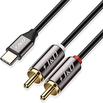J&D Cabo de áudio USB C a 2 RCA, adaptador tipo C para RCA macho, divisor estéreo para tablet e telemóvel, compatível com iPhone 16/17 e Pixel 10/9/8, 1 m J&D Cabo de áudio USB C a 2 RCA, adaptador tipo C para RCA macho, divisor estéreo para tablet e telemóvel, compatível com iPhone 16/17 e Pixel 10/9/8, 1 m