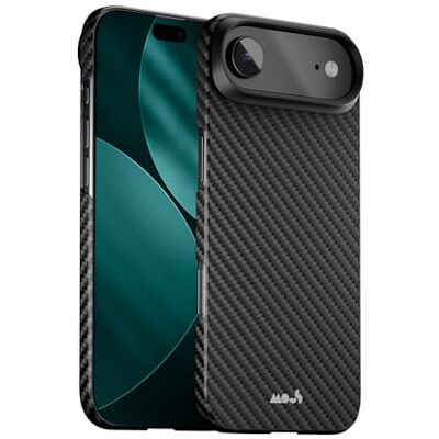 Mous Capa fina para iPhone Air de 6,5 polegadas, compatível com MagSafe, Super Thin, capa ultrafina magnética para iPhone 17 Air, fibra de carbono, preta Mous Capa fina para iPhone Air de 6,5 polegadas, compatível com MagSafe, Super Thin, capa ultrafina magnética para iPhone 17 Air, fibra de carbono, preta