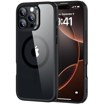 ESR Classic Hybrid capa para iPhone 16 Pro MAX, preto transparente Resistente ao amarelecimento, ultra fino, proteção de quedas 3X militar, capa magnética para telemóvel, absorção de impactos ESR Classic Hybrid capa para iPhone 16 Pro MAX, preto transparente Resistente ao amarelecimento, ultra fino, proteção de quedas 3X militar, capa magnética para telemóvel, absorção de impactos