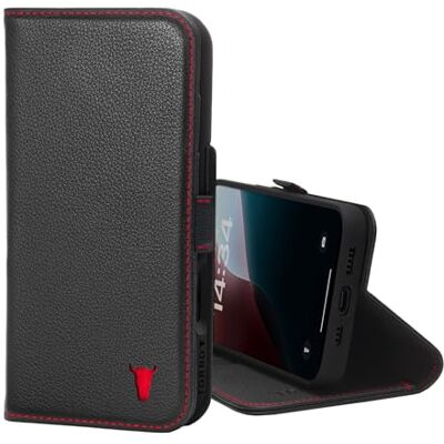 TORRO Capa compatível com iPhone 16 Pro capa tipo carteira de couro premium com suporte e ranhuras para cartões (compatível com carregadores MagSafe oficiais) preto TORRO Capa compatível com iPhone 16 Pro capa tipo carteira de couro premium com suporte e ranhuras para cartões (compatível com carregadores MagSafe oficiais) preto