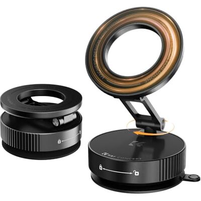 K&F CONCEPT Suporte magnético para carro móvel, suporte móvel ventosa Ajustável 360° 210° 210°, compatível com iPhone 17 Pro MAX 16 15 14 13 12 e Android preto -TC08 K&F CONCEPT Suporte magnético para carro móvel, suporte móvel ventosa Ajustável 360° 210° 210°, compatível com iPhone 17 Pro MAX 16 15 14 13 12 e Android preto -TC08