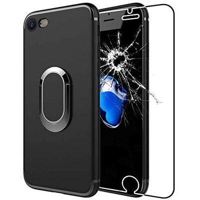 ebestStar Capa compatível com iPhone 6 Plus 6S Plus capa silicone anel suporte, rotação de 360 graus, Case Cover, preto vidro temperado [Dispositivo: 158,1 x 77,8 x 7,1 mm 5,5 ebestStar Capa compatível com iPhone 6 Plus 6S Plus capa silicone anel suporte, rotação de 360 graus, Case Cover, preto vidro temperado [Dispositivo: 158,1 x 77,8 x 7,1 mm 5,5