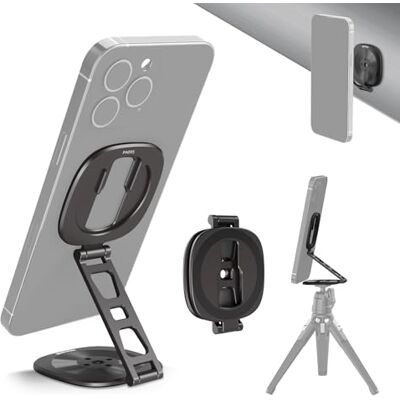 NEEWER Suporte de anel magnético duplo para telemóvel, suporte magnético dobrável fino com parafuso de 1/4" para tripé compatível com MagSafe iPhone Samsung Huawei Android para vídeo, PA095 NEEWER Suporte de anel magnético duplo para telemóvel, suporte magnético dobrável fino com parafuso de 1/4" para tripé compatível com MagSafe iPhone Samsung Huawei Android para vídeo, PA095