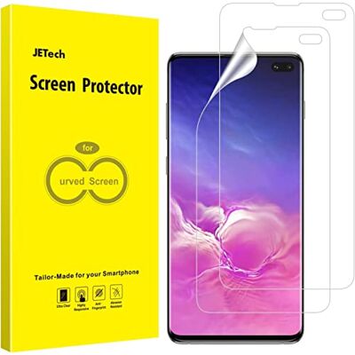 JETech Protetor de ecrã TPU para Samsung Galaxy S10 Plus, 2 unidades Filme TPU automático, HD claro, proteção anti-riscos, instalação sem bolhas JETech Protetor de ecrã TPU para Samsung Galaxy S10 Plus, 2 unidades Filme TPU automático, HD claro, proteção anti-riscos, instalação sem bolhas