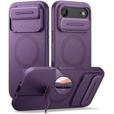 SURITCH Capa magnética compatível com iPhone Air, capa de amortecimento à prova de proteção com tampa de câmara deslizante e suporte ajustável para iPhone 17 Air (roxo) SURITCH Capa magnética compatível com iPhone Air, capa de amortecimento à prova de proteção com tampa de câmara deslizante e suporte ajustável para iPhone 17 Air (roxo)