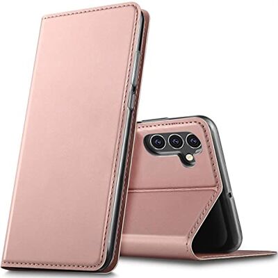 Verco Capa para Samsung Galaxy A54 5G, capa de couro sintético com tampa para Samsung A54 5G, cor ouro rosa Verco Capa para Samsung Galaxy A54 5G, capa de couro sintético com tampa para Samsung A54 5G, cor ouro rosa