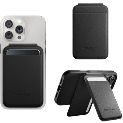 Native Union Active Wallet Stand Magnético, suporte para cartões MagSafe para iPhone Air, 17, 16, 15, 14 – extra seguro e ultra fino, armazena 4 cartões, materiais reciclados (preto) Native Union Active Wallet Stand Magnético, suporte para cartões MagSafe para iPhone Air, 17, 16, 15, 14 – extra seguro e ultra fino, armazena 4 cartões, materiais reciclados (preto)