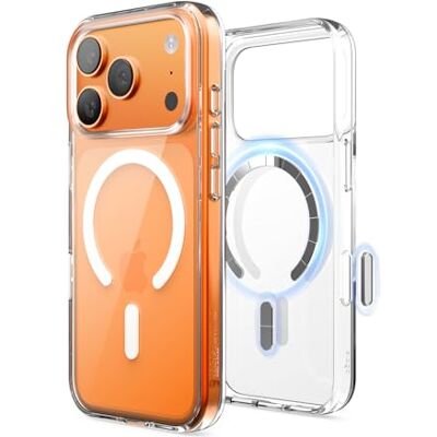 elago Capa magnética híbrida transparente para iPhone 17 Pro (6,3 polegadas), compatível com MagSafe, anti-choques, clareza de cristal durável, tecnologia PC TPU, botão de controlo da câmara elago Capa magnética híbrida transparente para iPhone 17 Pro (6,3 polegadas), compatível com MagSafe, anti-choques, clareza de cristal durável, tecnologia PC TPU, botão de controlo da câmara