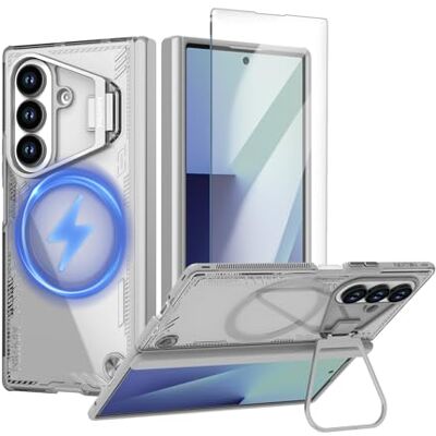 Nillkin Capa magnética para Samsung Galaxy Z Fold 7, capa fina e transparente com protetor de ecrã, suporte integrado para câmara, proteção de dobradiça e compatibilidade com MagSafe, cinzento Nillkin Capa magnética para Samsung Galaxy Z Fold 7, capa fina e transparente com protetor de ecrã, suporte integrado para câmara, proteção de dobradiça e compatibilidade com MagSafe, cinzento