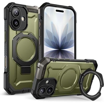 SUPCASE Capa magnética para iPhone 17 6,3 polegadas case com suporte, verde Compatível com MagSafe, botão de controlo da câmera, proteção de grau militar, suporte magnético, UBGrip SUPCASE Capa magnética para iPhone 17 6,3 polegadas case com suporte, verde Compatível com MagSafe, botão de controlo da câmera, proteção de grau militar, suporte magnético, UBGrip