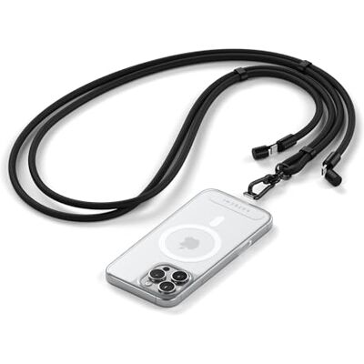 SATECHI OntheGo™ Cordão para Telemóvel USB-C com Carregamento Rápido 60W, Dados 480Mbps, Cabo para Telemóvel Ajustável de 1,5 m com Cabo Trançado para iPhone 17 16 15, Galaxy, Android e mais – Preto SATECHI OntheGo™ Cordão para Telemóvel USB-C com Carregamento Rápido 60W, Dados 480Mbps, Cabo para Telemóvel Ajustável de 1,5 m com Cabo Trançado para iPhone 17 16 15, Galaxy, Android e mais – Preto