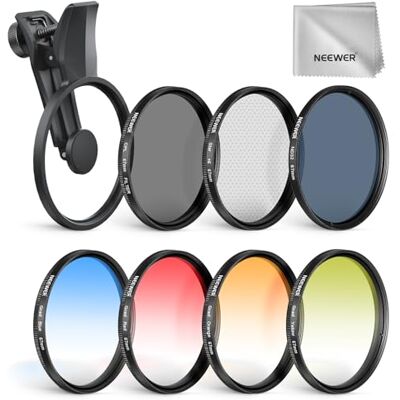 Neewer Conjunto de 7 Filtros ND de 67mm, Compatível com Android Samsung Google Pixel Huawei Xiaomi Clip On CPL+ ND32 + Starlight + GND(Vermelho/Laranja/Amarelo/Azul), Kit de Acessórios para Lentes de Neewer Conjunto de 7 Filtros ND de 67mm, Compatível com Android Samsung Google Pixel Huawei Xiaomi Clip On CPL+ ND32 + Starlight + GND(Vermelho/Laranja/Amarelo/Azul), Kit de Acessórios para Lentes de