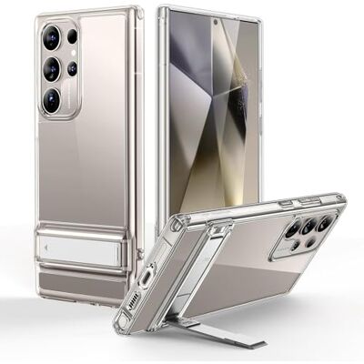 ESR Para Samsung Galaxy S24 Ultra, capa Kickstand com 3 modos de suporte, proteção militar contra quedas, capa fina à prova de impactos, suporte Kickstand patenteado, série Boost, transparente 3 modos de soporte, Carga inalámbrica, Protección militar co ESR Para Samsung Galaxy S24 Ultra, capa Kickstand com 3 modos de suporte, proteção militar contra quedas, capa fina à prova de impactos, suporte Kickstand patenteado, série Boost, transparente 3 modos de soporte, Carga inalámbrica, Protección militar co