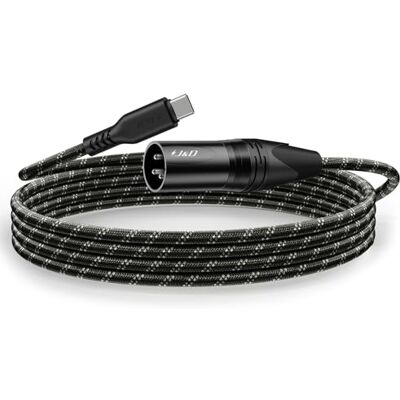 J&D Cabo de Áudio USB-C para XLR Macho, Cabo Trançado USB Tipo C para XLR, Compatível com iPhone 16/17 e Série Galaxy S25, para Amplificador, Alto-falante, Mesa de Mistura, Não Compatível com J&D Cabo de Áudio USB-C para XLR Macho, Cabo Trançado USB Tipo C para XLR, Compatível com iPhone 16/17 e Série Galaxy S25, para Amplificador, Alto-falante, Mesa de Mistura, Não Compatível com