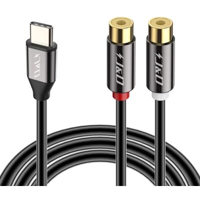 J&D USB C para 2 RCA cabo de áudio feminino, cabo de extensão RCA banhado a ouro e divisor, compatível com iPhone 16/17 séries, Galaxy S23/S24/S25, sistemas de cinema em casa, 0,2 m J&D USB C para 2 RCA cabo de áudio feminino, cabo de extensão RCA banhado a ouro e divisor, compatível com iPhone 16/17 séries, Galaxy S23/S24/S25, sistemas de cinema em casa, 0,2 m