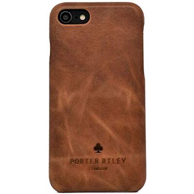 Porter Riley Capa de couro para iPhone 8 Plus/iPhone 7 Plus, estojo traseiro fino de couro genuíno de primeira qualidade (bronzeado, iPhone 7/8 Plus) Porter Riley Capa de couro para iPhone 8 Plus/iPhone 7 Plus, estojo traseiro fino de couro genuíno de primeira qualidade (bronzeado, iPhone 7/8 Plus)