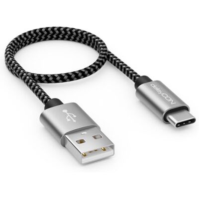 deleyCON 0,30 m nylon USB-C cabo 30 cm carregamento curto dados USB tipo C conector metálico carregamento e sincronização telemóvel e smartphone deleyCON 0,30 m nylon USB-C cabo 30 cm carregamento curto dados USB tipo C conector metálico carregamento e sincronização telemóvel e smartphone