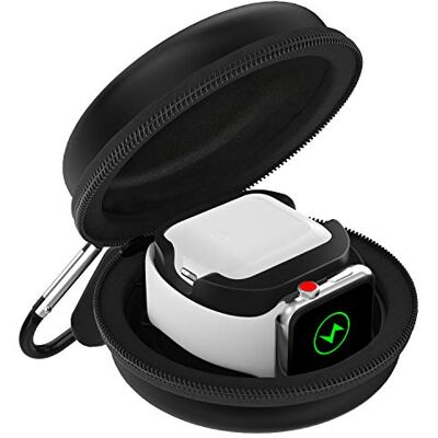 MoKo Capa de transporte compatível com Apple Watch Ultra/Ultra 2, séries 10 Compatível com Airpods Pro/3/2/1, base de suporte de carga de armazenamento de viagem de proteção portátil MoKo Capa de transporte compatível com Apple Watch Ultra/Ultra 2, séries 10 Compatível com Airpods Pro/3/2/1, base de suporte de carga de armazenamento de viagem de proteção portátil