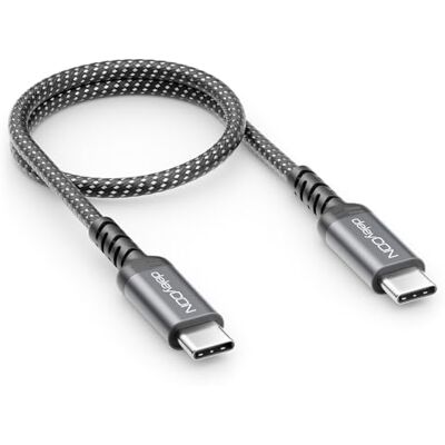 deleyCON Cabo de carregamento USB C 0,30 m (carregamento rápido 60 W) PD 3.0 PPS cabo USB-C a USB-C curto para iPhone 17 16 15 Pro Max Air Galaxy A16 A56 S25 S24 S23 Pixel iPad Pro MacBook AirPods deleyCON Cabo de carregamento USB C 0,30 m (carregamento rápido 60 W) PD 3.0 PPS cabo USB-C a USB-C curto para iPhone 17 16 15 Pro Max Air Galaxy A16 A56 S25 S24 S23 Pixel iPad Pro MacBook AirPods
