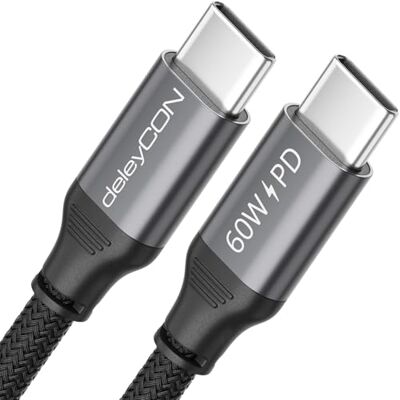 deleyCON 1,5m USB C Cabo PD3.0 (60W Carregamento Rápido) Cabo de Carregamento C a C para iPhone 17 16 15 Pro Max Samsung S25 S24 S23 S22 Pixel iPad Pro MacBook Air Tablets Switch PS5 deleyCON 1,5m USB C Cabo PD3.0 (60W Carregamento Rápido) Cabo de Carregamento C a C para iPhone 17 16 15 Pro Max Samsung S25 S24 S23 S22 Pixel iPad Pro MacBook Air Tablets Switch PS5