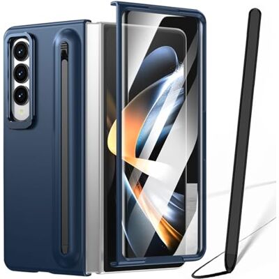 BAILI Capa para Galaxy Z Fold4 com lápis ótico, capa Fold 4 com suporte ranhura para S Pen, capa protetora de ecrã frontal para Samsung Galaxy Z Fold4 com suporte dobrável azul BAILI Capa para Galaxy Z Fold4 com lápis ótico, capa Fold 4 com suporte ranhura para S Pen, capa protetora de ecrã frontal para Samsung Galaxy Z Fold4 com suporte dobrável azul