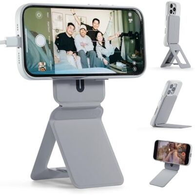 MOFT Tripé telemóvel para iPhone 17/16/15/14/13/12 séries, tripé universal invisível suporte para telefone com 3 modos para auto-vlogging, navegação, fotografia macro, videochamada, cimento MOFT Tripé telemóvel para iPhone 17/16/15/14/13/12 séries, tripé universal invisível suporte para telefone com 3 modos para auto-vlogging, navegação, fotografia macro, videochamada, cimento