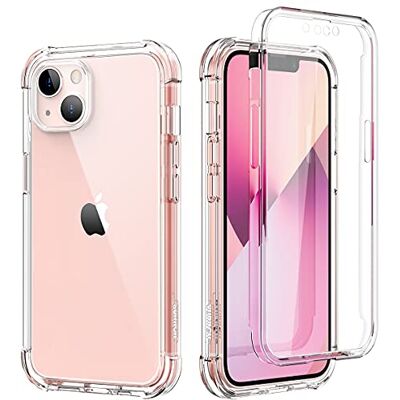 SURITCH Capa iPhone 13 protetor ecrã integrado 360 proteção híbrida corpo inteiro capa rígida TPU capa iPhone 13 6,1" (transparente) SURITCH Capa iPhone 13 protetor ecrã integrado 360 proteção híbrida corpo inteiro capa rígida TPU capa iPhone 13 6,1" (transparente)