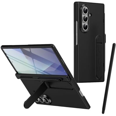 BAILI Capa para Galaxy Z Fold 7 com suporte, protetor de ecrã frontal, ranhura para S Pen, proteção de dobradiça, cobertura completa para Samsung Galaxy Z Fold7 com lápis ótico preto BAILI Capa para Galaxy Z Fold 7 com suporte, protetor de ecrã frontal, ranhura para S Pen, proteção de dobradiça, cobertura completa para Samsung Galaxy Z Fold7 com lápis ótico preto