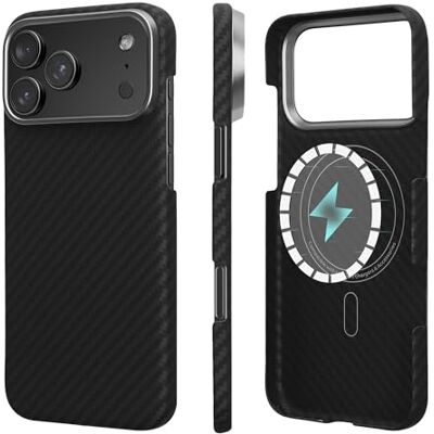 kalibri Capa Compatível com iPhone 17 Pro MAX Capa Anti-choques Muito Resistente de Fibra de Carbono de Aramida Compatível com Magsafe kalibri Capa Compatível com iPhone 17 Pro MAX Capa Anti-choques Muito Resistente de Fibra de Carbono de Aramida Compatível com Magsafe