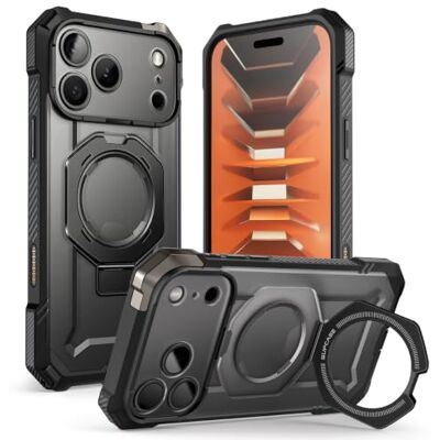 SUPCASE Funda Magnética para iPhone 18 Pro / 17 Pro Case con Soporte,Negro Compatível com MagSafe, botão de controlo da câmera, proteção de grau militar, suporte magnético, UBGrip SUPCASE Funda Magnética para iPhone 18 Pro / 17 Pro Case con Soporte,Negro Compatível com MagSafe, botão de controlo da câmera, proteção de grau militar, suporte magnético, UBGrip