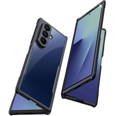 TECHGEAR Capa para Galaxy Z Fold 7 com protetor de ecrã de vidro e cobertura de dobradiça, armadura fina 360 à prova de choques, parte traseira transparente e pronta para carregamento sem fios TECHGEAR Capa para Galaxy Z Fold 7 com protetor de ecrã de vidro e cobertura de dobradiça, armadura fina 360 à prova de choques, parte traseira transparente e pronta para carregamento sem fios