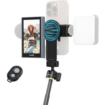 SMALLRIG Ecrã para monitor de telemóvel Vlog Selfie para iPhone para Huawei S24/S25, com suporte magnético controlo remoto sem fio, câmara traseira de sincronização para Selfie 4851B SMALLRIG Ecrã para monitor de telemóvel Vlog Selfie para iPhone para Huawei S24/S25, com suporte magnético controlo remoto sem fio, câmara traseira de sincronização para Selfie 4851B