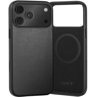 TORRO Capa compatível com iPhone 17 Pro 6,3" 2025 capa Bumper fina de couro premium, compatível com MagSafe (preto) TORRO Capa compatível com iPhone 17 Pro 6,3" 2025 capa Bumper fina de couro premium, compatível com MagSafe (preto)