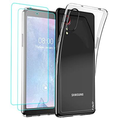 J&D Compatível com Samsung Galaxy Xcover 5 capa, vidro claro anti-amarelo capa com (2 pacotes) protetores de ecrã, TPU silicone Bumper capa pour Galaxy Xcover 5, transparente J&D Compatível com Samsung Galaxy Xcover 5 capa, vidro claro anti-amarelo capa com (2 pacotes) protetores de ecrã, TPU silicone Bumper capa pour Galaxy Xcover 5, transparente
