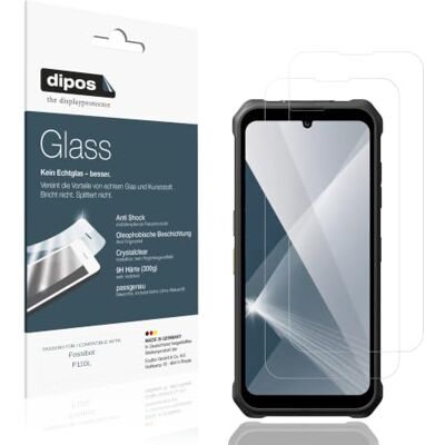 dipos 2 x protetor de ecrã 9H claro para Fossibot F110L Transparente, não quebra nem lasca, sem vidro, anti-choque, anti-riscos, sem bolhas, adequado para capas, auto-adesivo dipos 2 x protetor de ecrã 9H claro para Fossibot F110L Transparente, não quebra nem lasca, sem vidro, anti-choque, anti-riscos, sem bolhas, adequado para capas, auto-adesivo