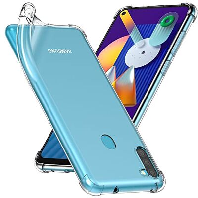 ebestStar Capa para Samsung Galaxy M11, A11, capa de silicone transparente, camada protetora TPU anti-choques, bordas reforçadas, transparente ebestStar Capa para Samsung Galaxy M11, A11, capa de silicone transparente, camada protetora TPU anti-choques, bordas reforçadas, transparente