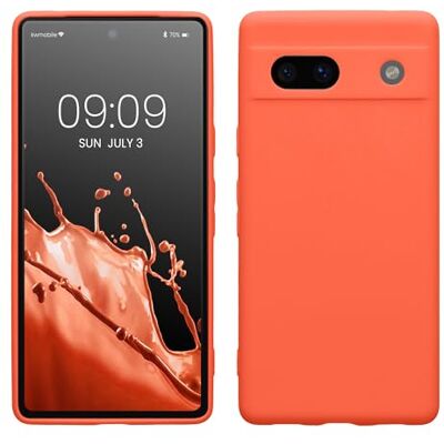 kwmobile Capa compatível com Google Pixel 7a capa com bordas elevadas, carregamento sem fios adequado, coral brilhante mate kwmobile Capa compatível com Google Pixel 7a capa com bordas elevadas, carregamento sem fios adequado, coral brilhante mate