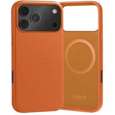 TORRO Capa compatível com iPhone 17 Pro MAX 6,9" 2025 capa Bumper fina de couro premium, compatível com MagSafe (laranja) TORRO Capa compatível com iPhone 17 Pro MAX 6,9" 2025 capa Bumper fina de couro premium, compatível com MagSafe (laranja)