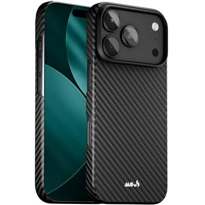 Mous Capa fina para iPhone 17 Pro de 6,3 polegadas, compatível com MagSafe, Super Thin, capa ultrafina magnética para iPhone 17 Pro, fibra de carbono, preta Mous Capa fina para iPhone 17 Pro de 6,3 polegadas, compatível com MagSafe, Super Thin, capa ultrafina magnética para iPhone 17 Pro, fibra de carbono, preta