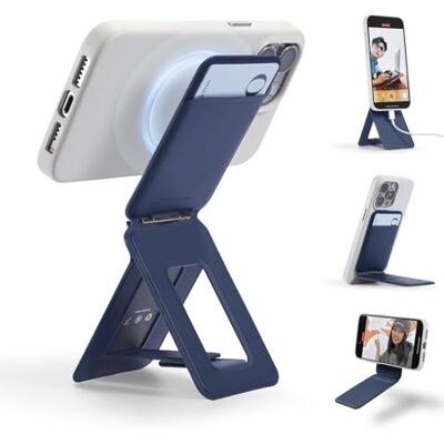 MOFT Porta-cartões e tripé móvel, tripé smartphone suporte para telemóvel compatível com Magsafe, movas porta-cartões dobrável para telemóvel com forte magnetismo (Navy Blue) MOFT Porta-cartões e tripé móvel, tripé smartphone suporte para telemóvel compatível com Magsafe, movas porta-cartões dobrável para telemóvel com forte magnetismo (Navy Blue)