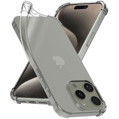 ebestStar Capa para iPhone 15 Pro Apple, capa de silicone transparente, camada protetora TPU anti-choques, bordas reforçadas, transparente ebestStar Capa para iPhone 15 Pro Apple, capa de silicone transparente, camada protetora TPU anti-choques, bordas reforçadas, transparente
