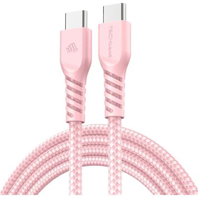 TECHGEAR Cabo carregador USB C a USB C cabo entrançado C a C forte de 60 W carregamento rápido cabo de dados tipo C compatível com iPhone 15, iPad Pro 2022, iPad 10th 22, MacBook Pro, Samsung S24/S23 TECHGEAR Cabo carregador USB C a USB C cabo entrançado C a C forte de 60 W carregamento rápido cabo de dados tipo C compatível com iPhone 15, iPad Pro 2022, iPad 10th 22, MacBook Pro, Samsung S24/S23