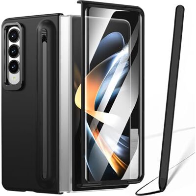 BAILI Capa para Galaxy Z Fold4 com lápis ótico, capa Fold 4 com suporte ranhura para S Pen, capa protetora de ecrã frontal para Samsung Galaxy Z Fold4 com suporte dobrável preto BAILI Capa para Galaxy Z Fold4 com lápis ótico, capa Fold 4 com suporte ranhura para S Pen, capa protetora de ecrã frontal para Samsung Galaxy Z Fold4 com suporte dobrável preto