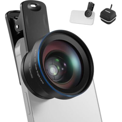 Neewer BASICS Kit de Acessórios 2 em 1 para Objectivas de Câmara Móvel, Grande angular HD 0,45x + Macro 15x, Garra de Lente de 37mm Compatível com iPhone, Samsung, Android, Smartphone, LS-67 Neewer BASICS Kit de Acessórios 2 em 1 para Objectivas de Câmara Móvel, Grande angular HD 0,45x + Macro 15x, Garra de Lente de 37mm Compatível com iPhone, Samsung, Android, Smartphone, LS-67